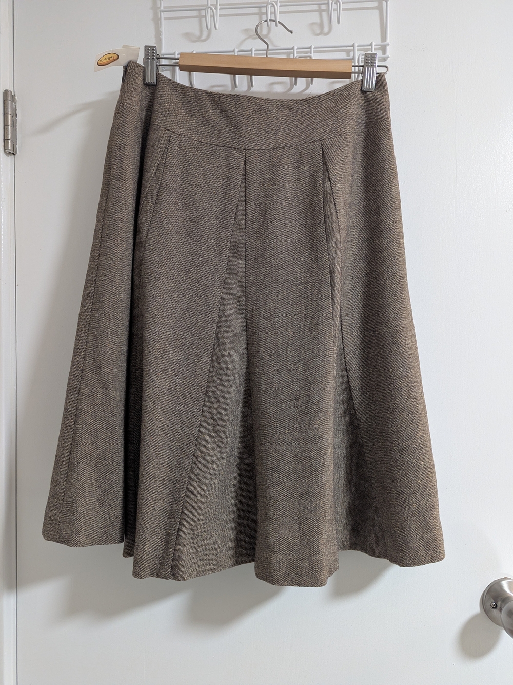 Talbots Brown A-Line Wool-Blend Skirt